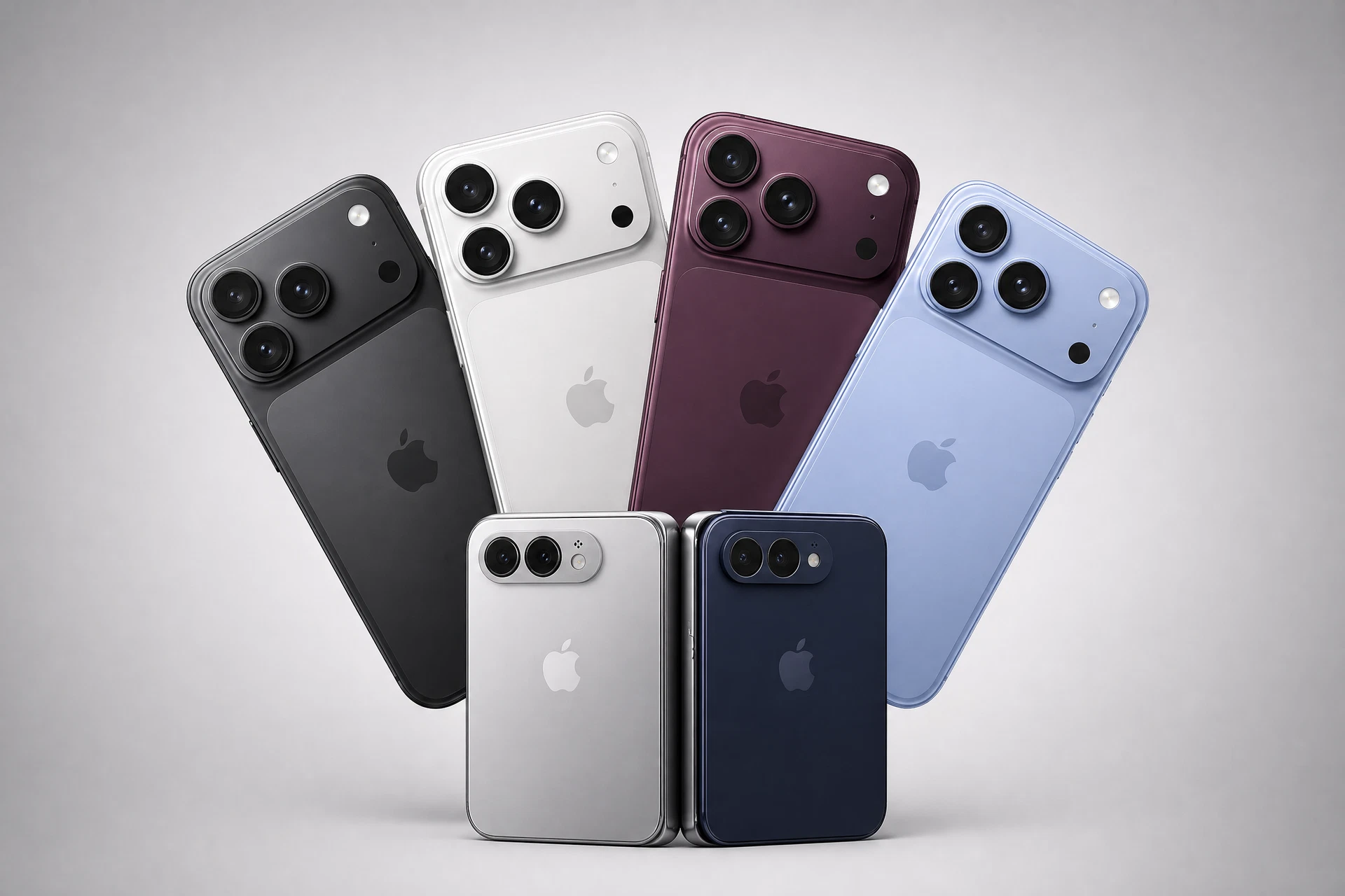 iPhone 18 全系列顏色一覽|深櫻桃紅、天藍、深灰、銀色・Ultra 雙色