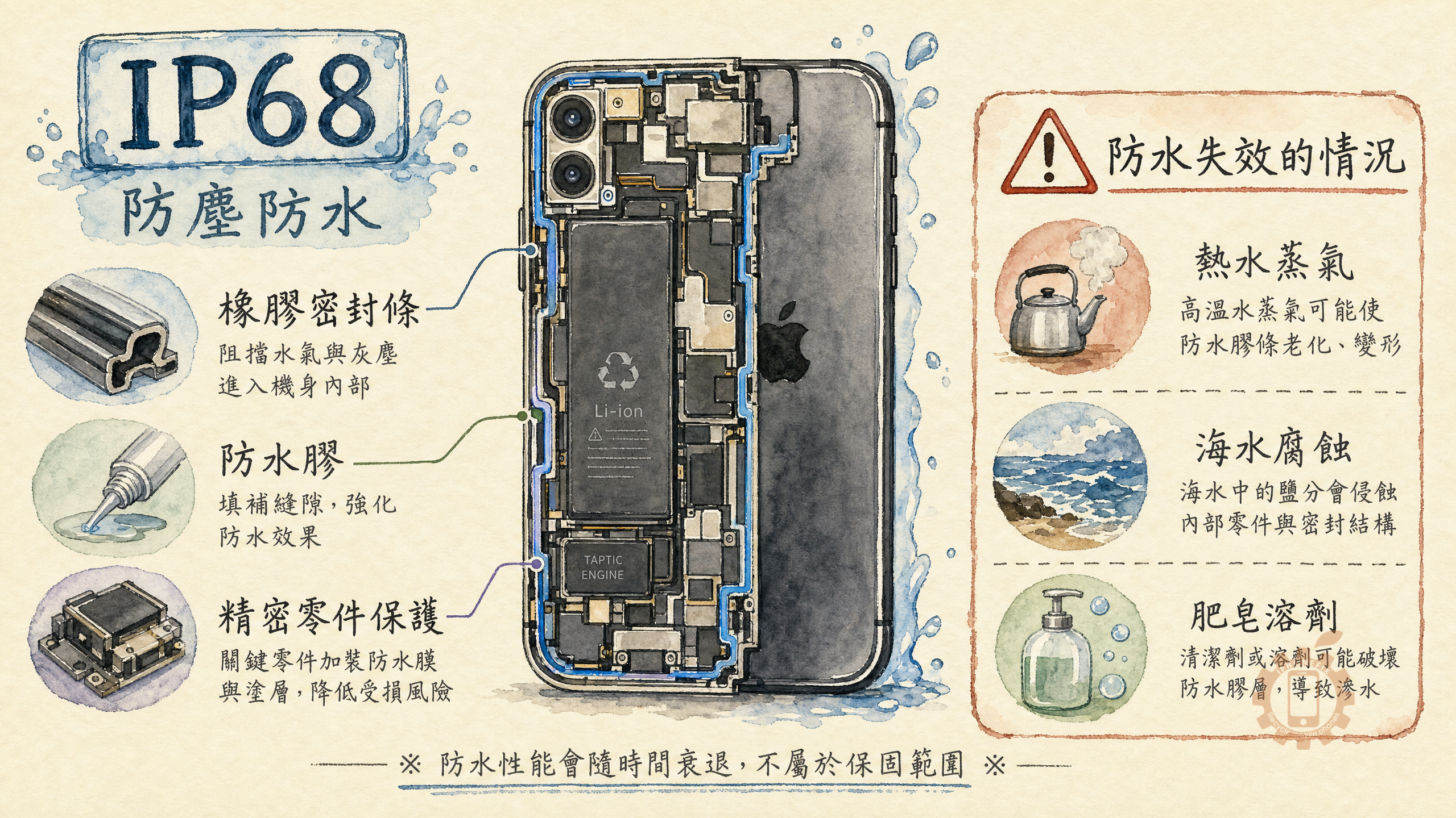 iPhone 防水是行銷話術?IP68 的物理限制與進水後的正確處理 SOP